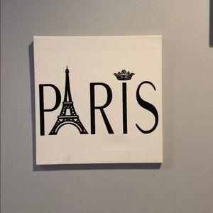 Paris white glitter wall art